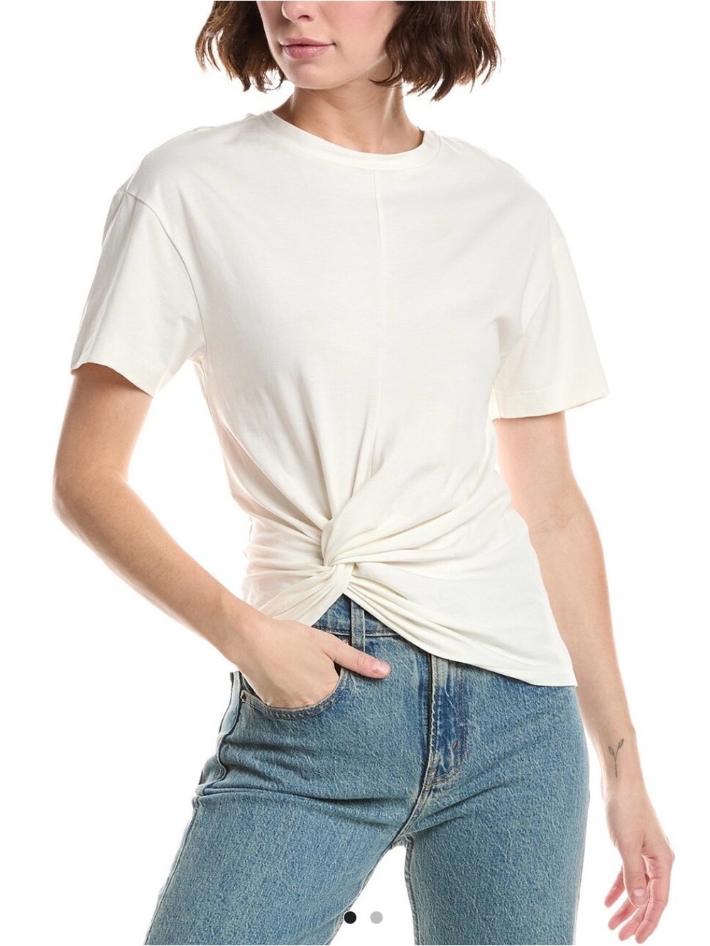 rag & bone Mia Draped off-white t-shirt